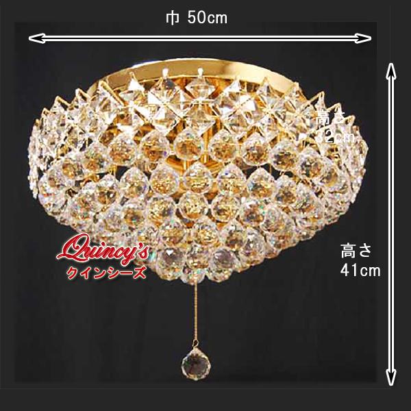 送料無料【Y-5990】クリスタルシーリングシャンデリア（８灯）ゴールド　アスフォー社クリスタル（LED電球対応）※LED電球別売_1