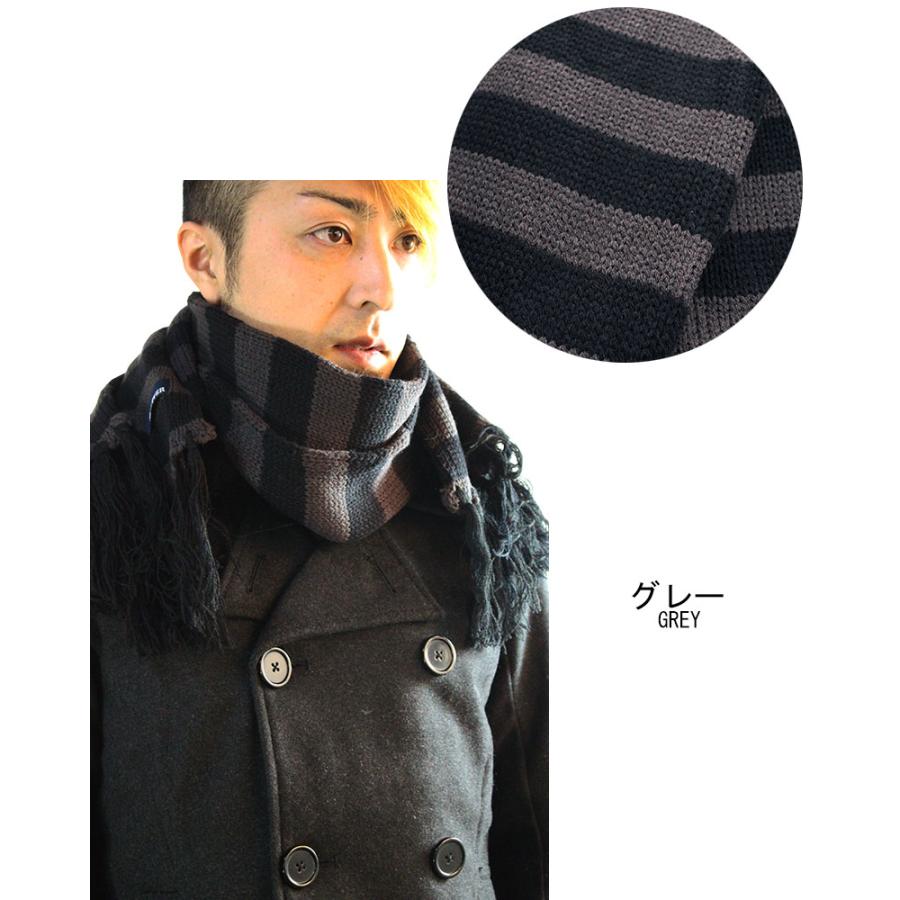 PUNK パンク ボーダー ニット ロングマフラー メンズ レディー PUNK パンク ボーダー ニット ロングマフラー メンズ レディー