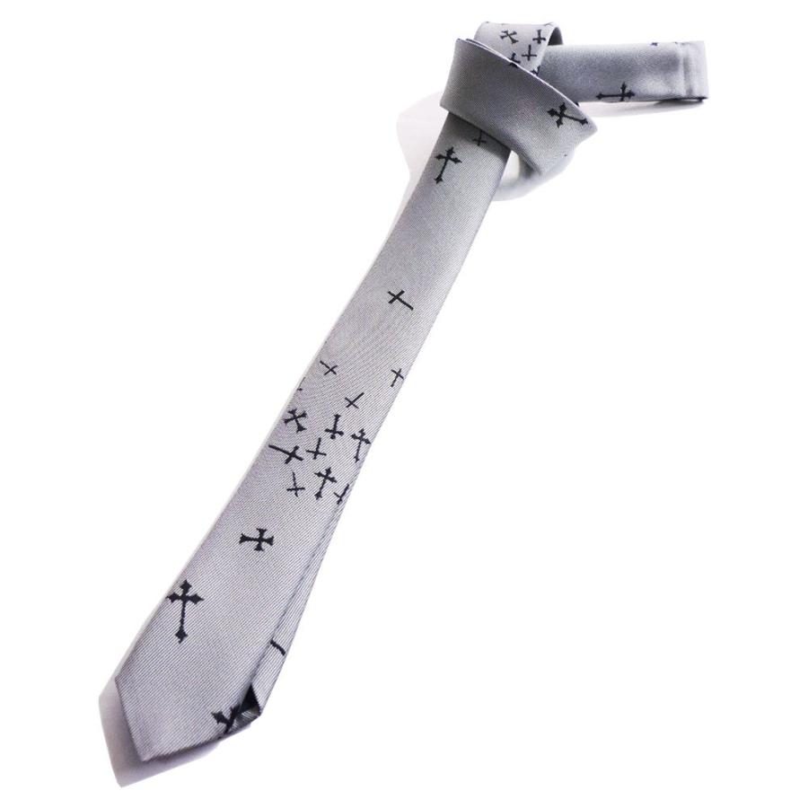 日本製 十字架 クロス ネクタイ ナロータイ 細め 幅36mm