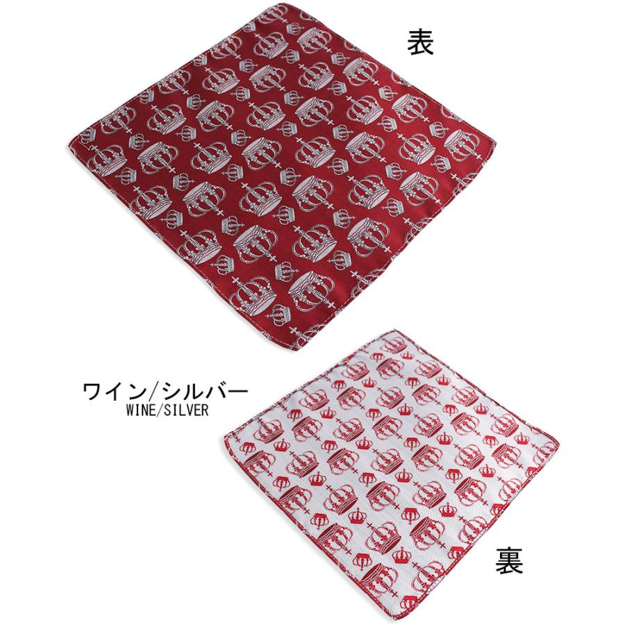 ポケットチーフ ハンカチーフ 日本製 メンズ レディース 王冠 クラウン