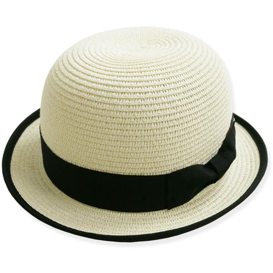 ボーラーハット メンズ レディース 麦わら帽子 ダービーハット 丸い