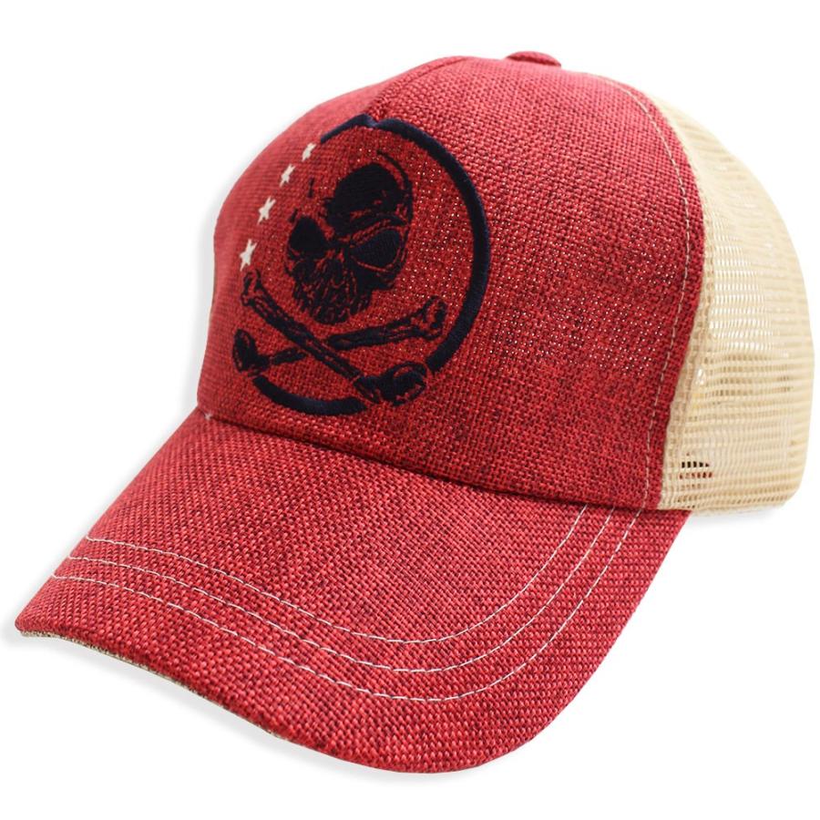 ROCK スカル 髑髏 メッシュキャップ メンズ CAP 帽子 ドクロ キャップ