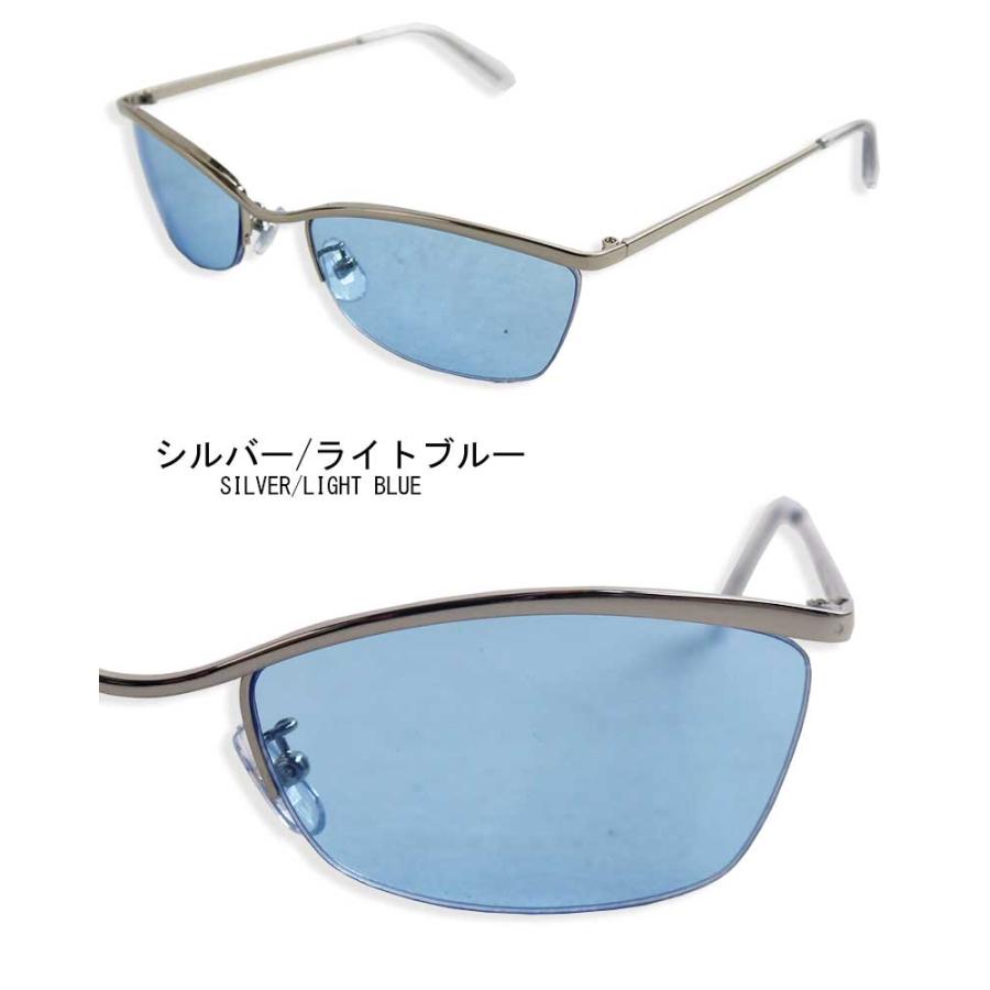 強面 ハーフリムフレーム サングラス スクエア チョイ悪 ヤンキー