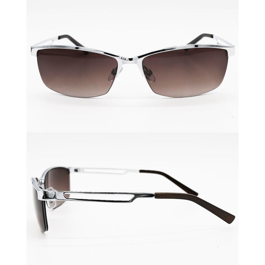 ハーフリム サングラス ちょい悪 強面 ヤンキーサングラス メタル 悪羅