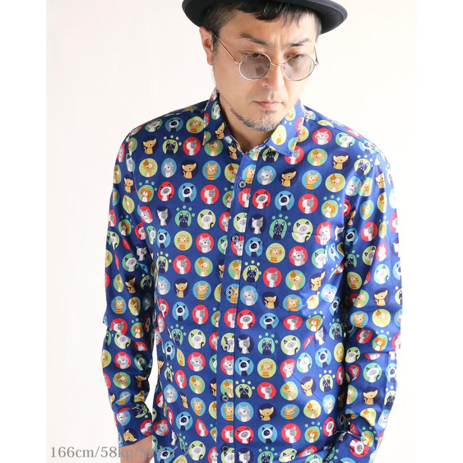 【新品】&エルシー　猫ドットシャツ &ellcey アンドエルシー 猫ドットシャツ