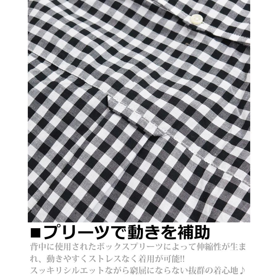 ギンガムチェックシャツ ボタンダウンシャツ ブロックチェックシャツ メンズ 半袖 薄手 格子柄 日本製 国産 MADE IN JAPAN VINTAGE EL ヴィンテージイーエル｜quintetto｜12