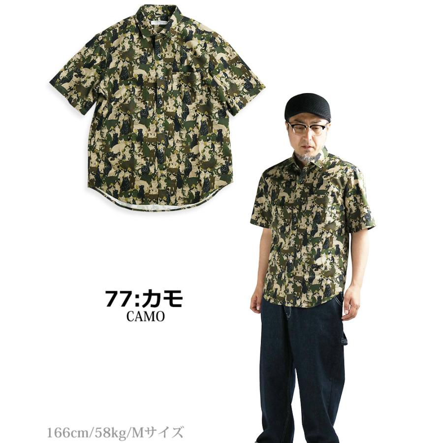 vintage el（ヴィンテージイーエル） 猫柄シャツ メンズ 半袖シャツ