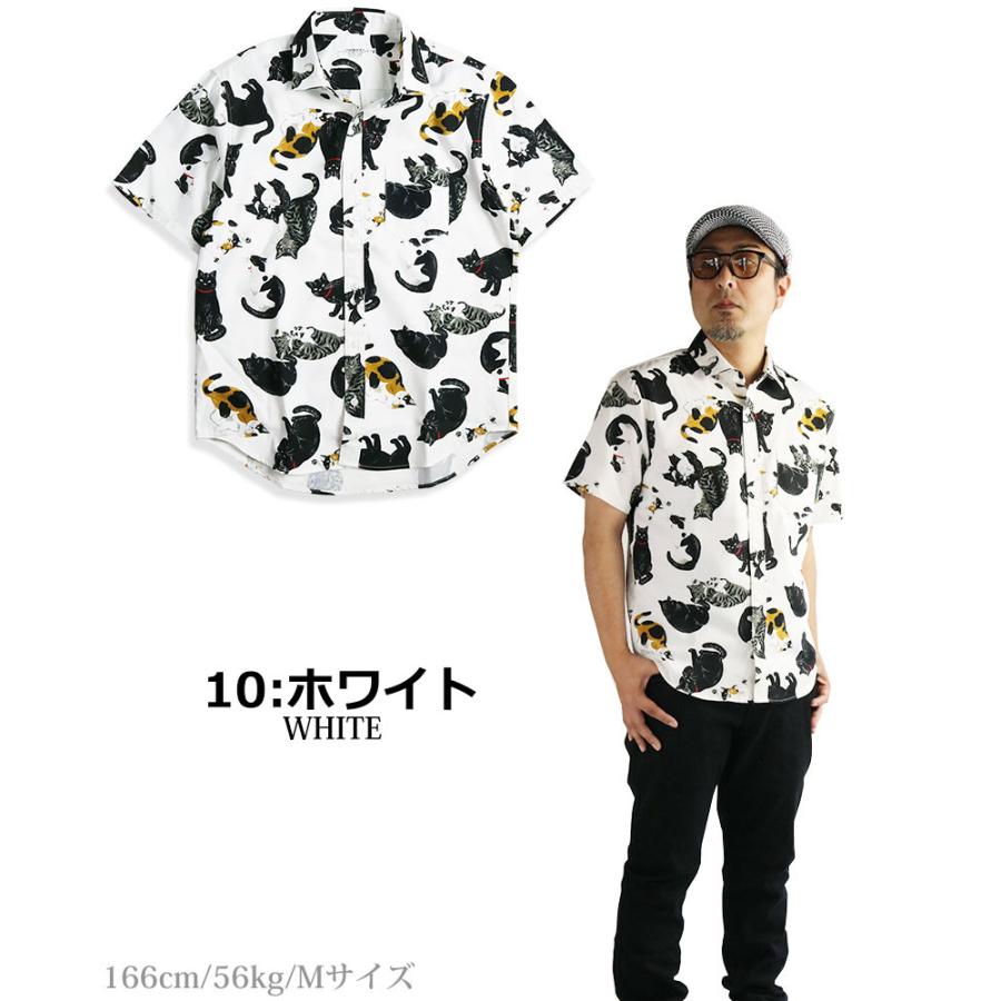 vintage el 【20%OFFセール】 猫柄シャツ メンズ 半袖シャツ ネコ柄