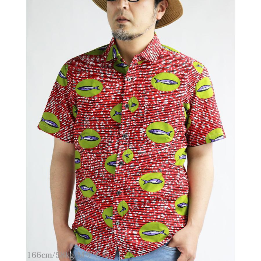 vintage el（ヴィンテージイーエル） アフリカンプリント シャツ 魚柄 