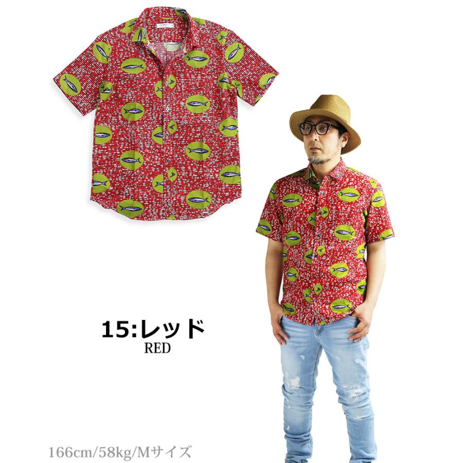 vintage el（ヴィンテージイーエル） アフリカンプリント シャツ 魚柄 