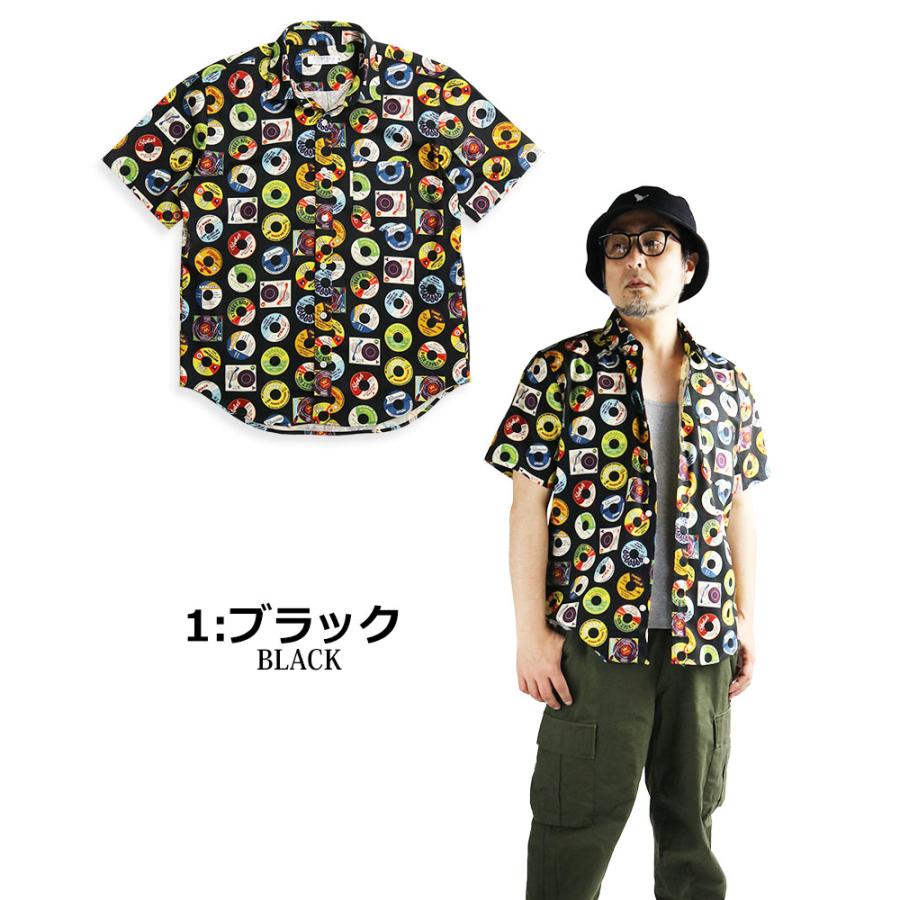 vintage el（ヴィンテージイーエル） 半袖シャツ メンズ レコード柄