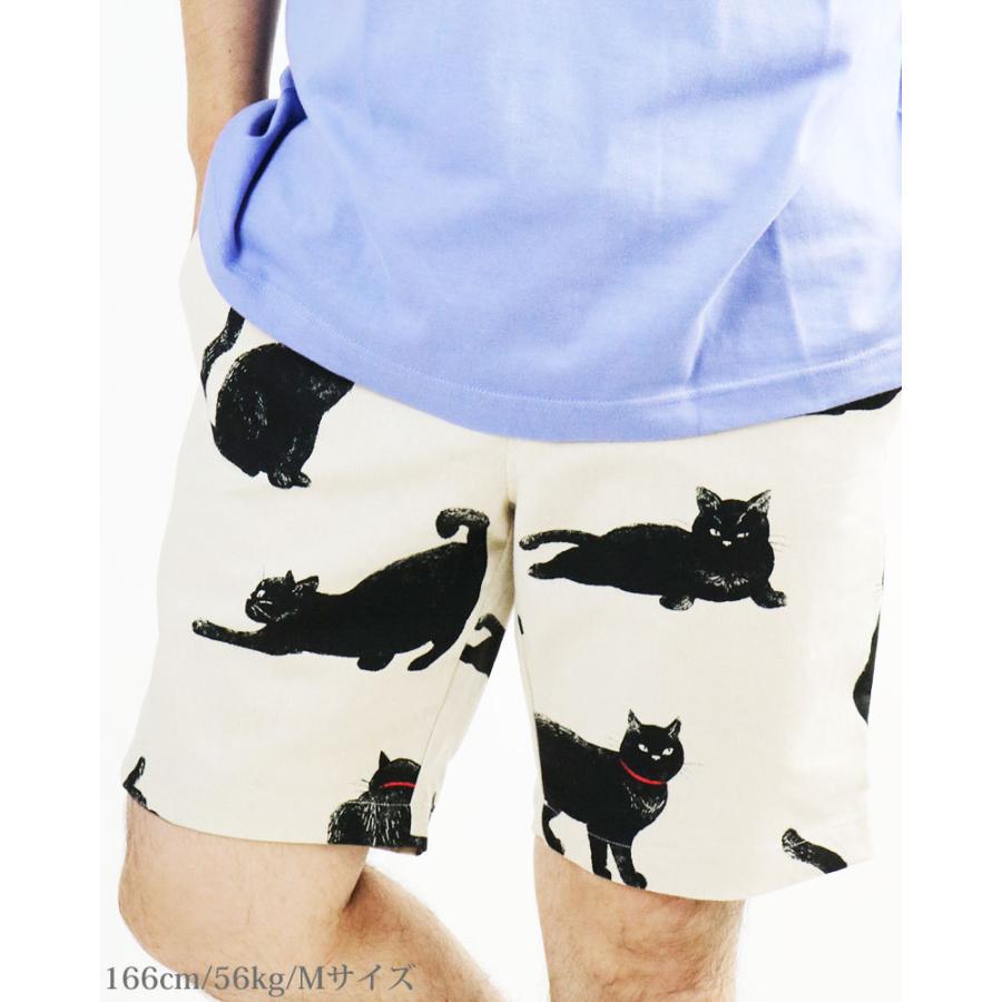 日本製 VINTAGE EL ねこ柄 ショートパンツ メンズ ハーフパンツ 派手柄 日本製 VINTAGE EL ねこ柄 ショートパンツ メンズ ハーフパンツ 派手柄