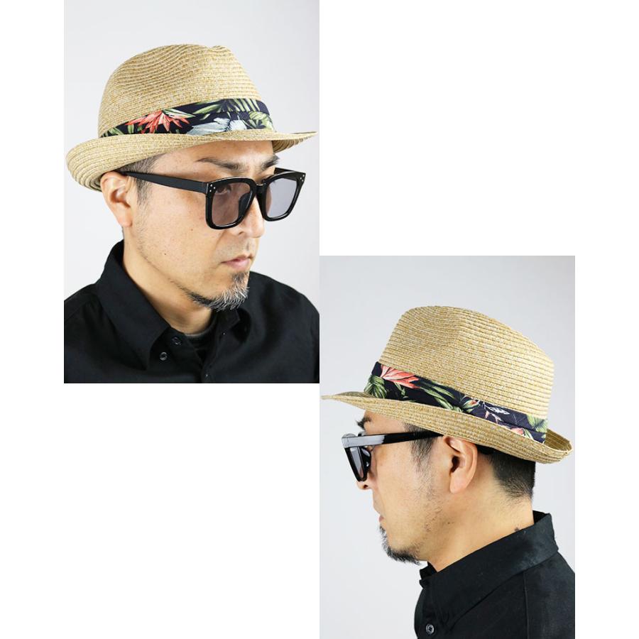 ボタニカル帯 麦わら帽子 ストローハット ペーパーハット 中折れハット