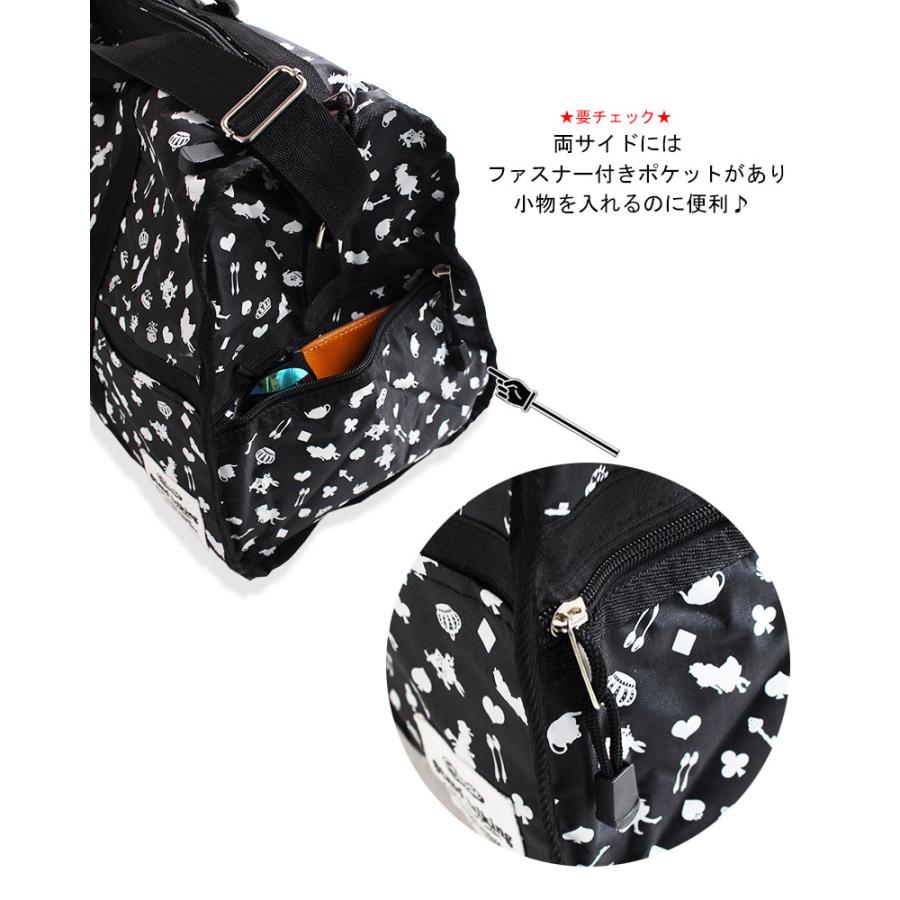 BIG SIZE 不思議の国のアリス柄 ボストンバッグ BAG 大容量 ナイロン