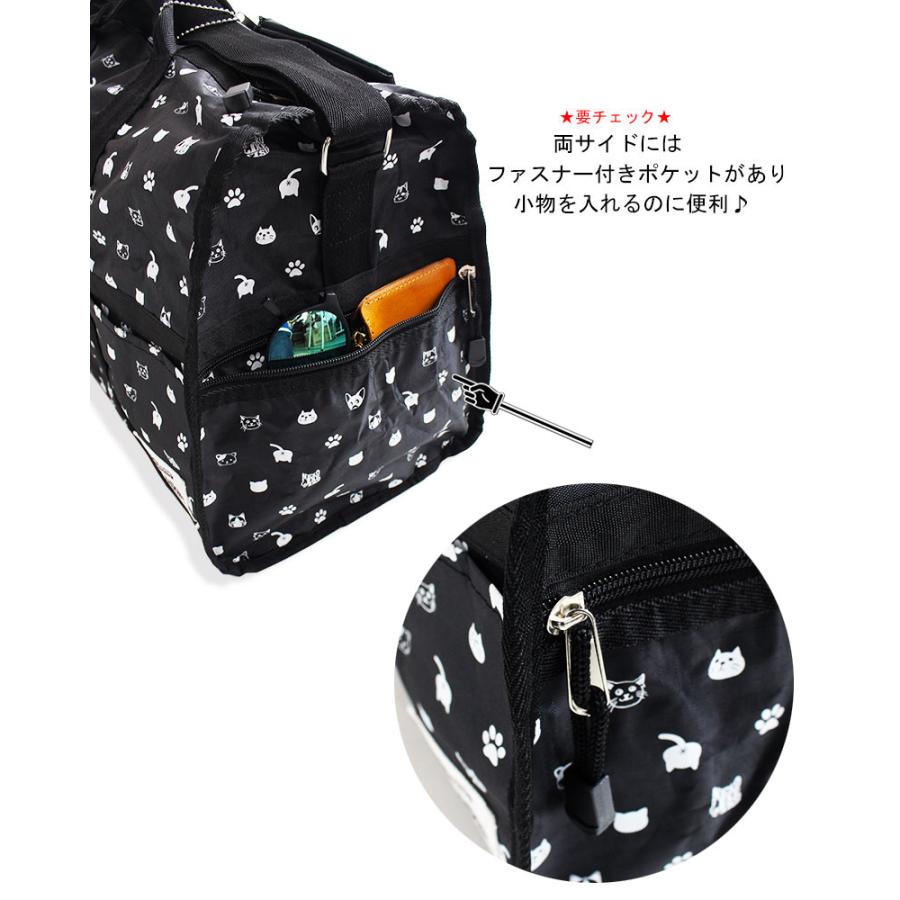 BIG SIZE 猫 ネコ柄 ボストンバッグ BAG 大容量 ナイロンバッグ