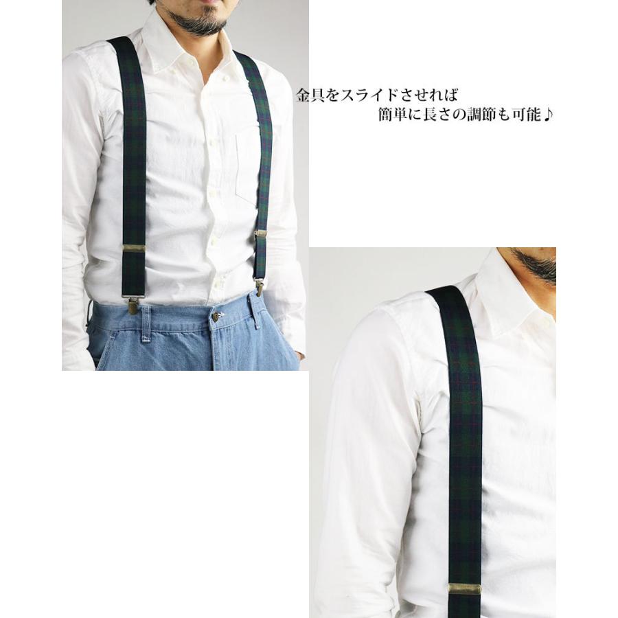 GEVAERT（ゲバルト） 日本製 チェック柄 ベルギーゴム サスペンダー