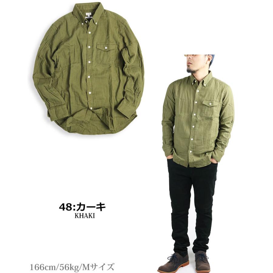 日本製 長袖シャツ ダブルガーゼ シャツ メンズ 長袖 国産 綿100