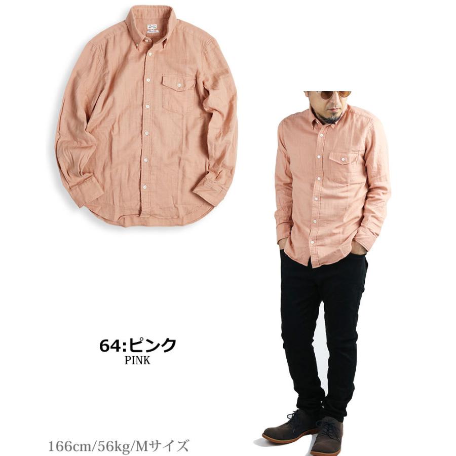 日本製 長袖シャツ ダブルガーゼ シャツ メンズ 長袖 国産 綿100