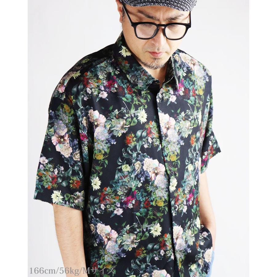 LAD フラワー柄半袖シャツ CIAO（チャオ） 【30％OFFセール】 フラワー柄 花柄 半袖シャツ とろみ
