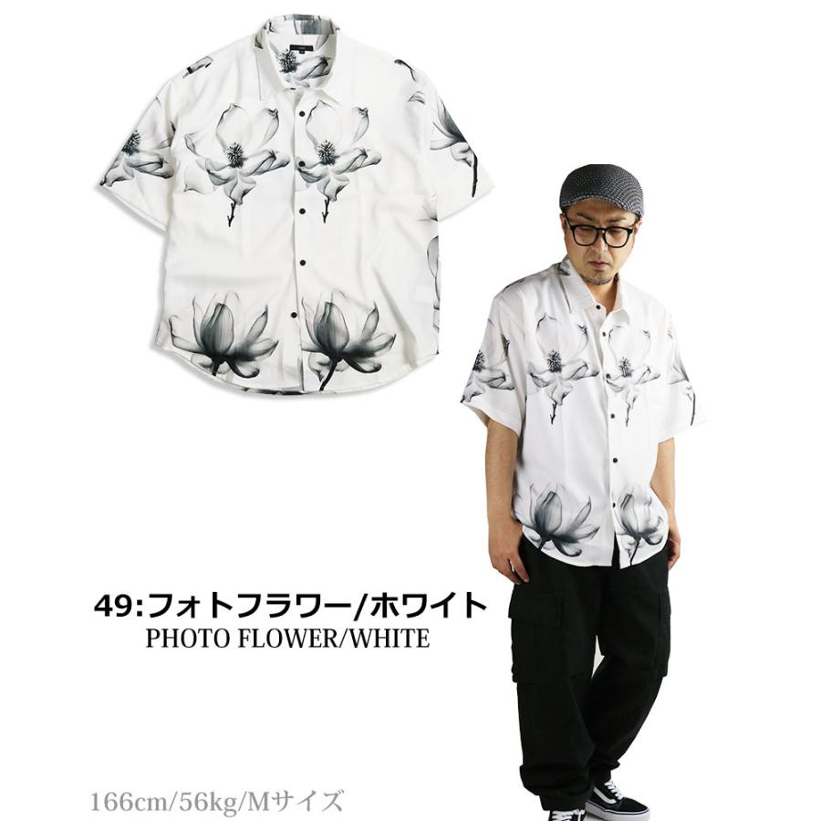 CIAO チャオ フォトフラワー柄 花柄 半袖シャツ とろみシャツ メンズ 総柄  オープンシャツ 柄シャツ｜quintetto｜11