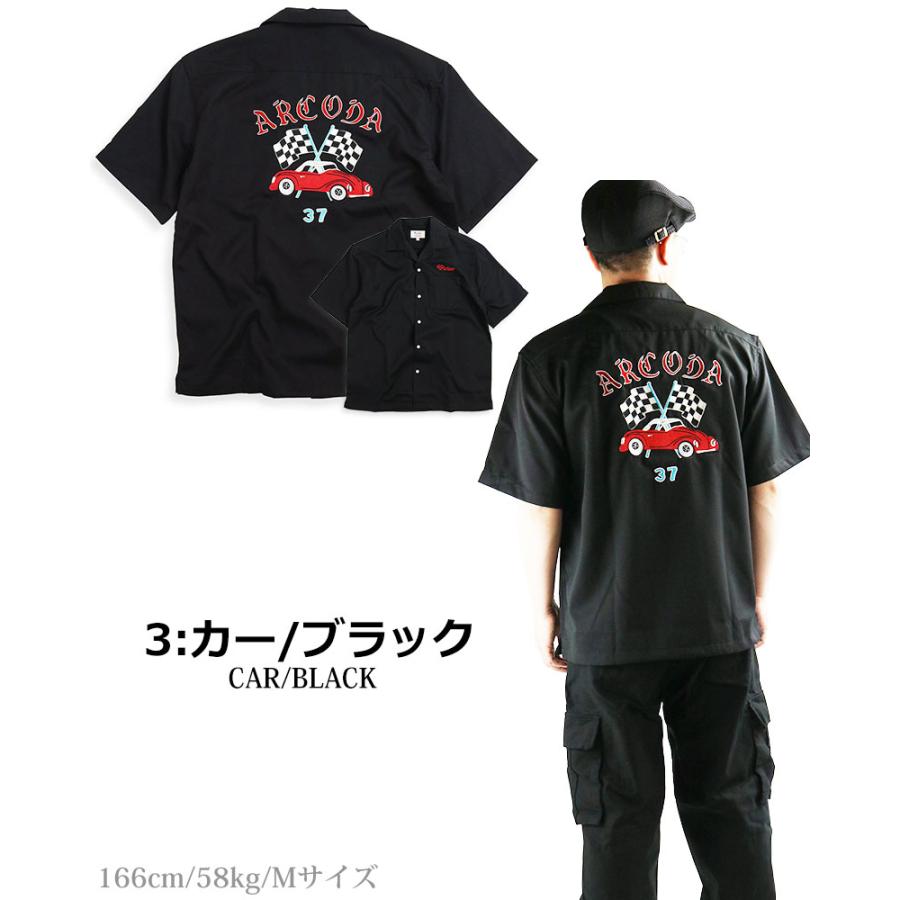 スタン・ファレル ボウリングシャツ ブラック ALCARZA アルカーザ ボウリングシャツ バック刺繍 ボーリングシャツ