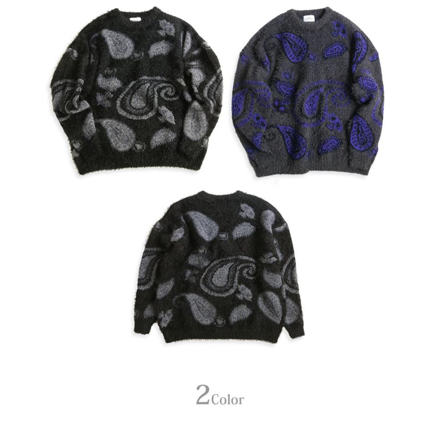 CIAO ペイズリー柄 シャギー ニットセーター エスニック モヘア CIAO ペイズリー柄 シャギー ニットセーター エスニック モヘア