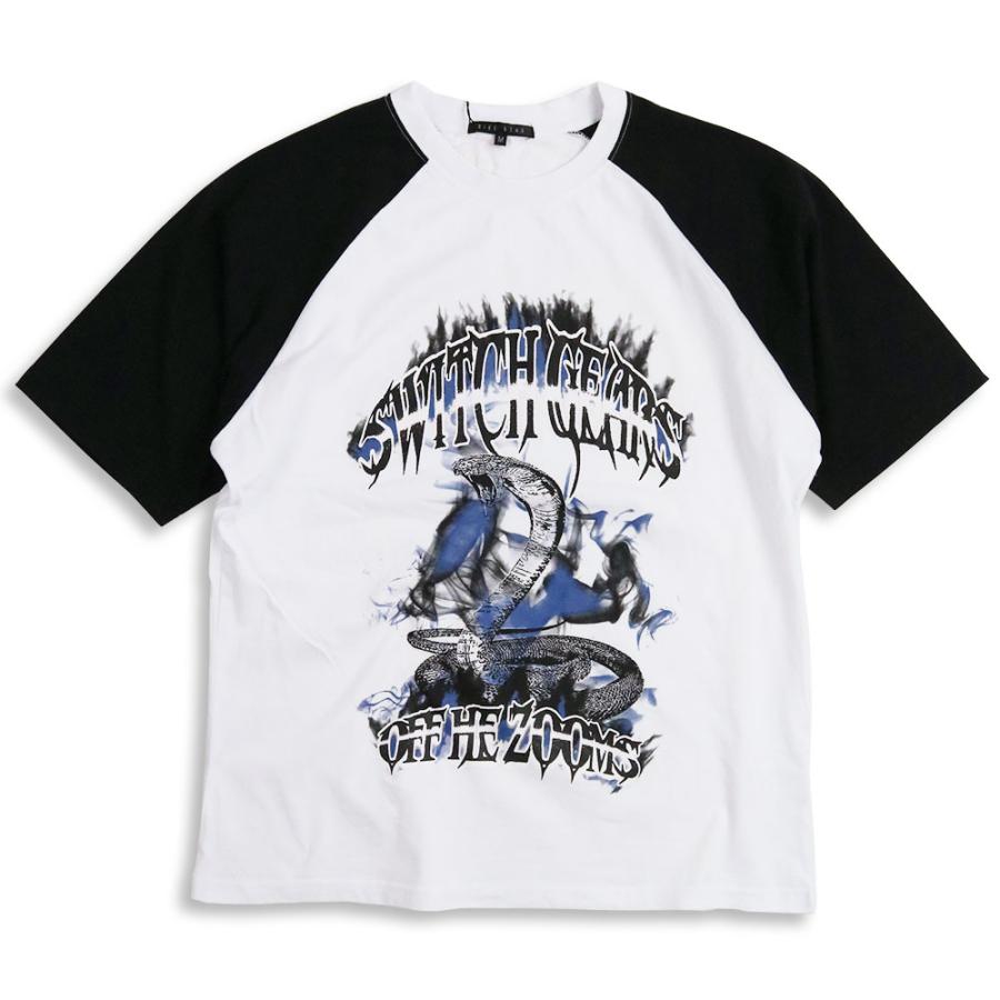 BIKE STAR ROCK コブラ グラフィック プリント Tシャツ 半袖 BIKE STAR ROCK コブラ グラフィック プリント Tシャツ 半袖