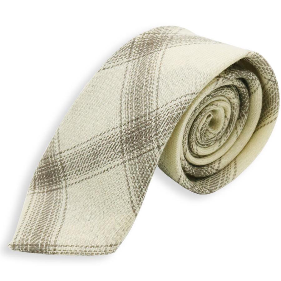 オンブレチェック柄 ネクタイ 日本製 7cm幅 ナロータイ 細め メンズ