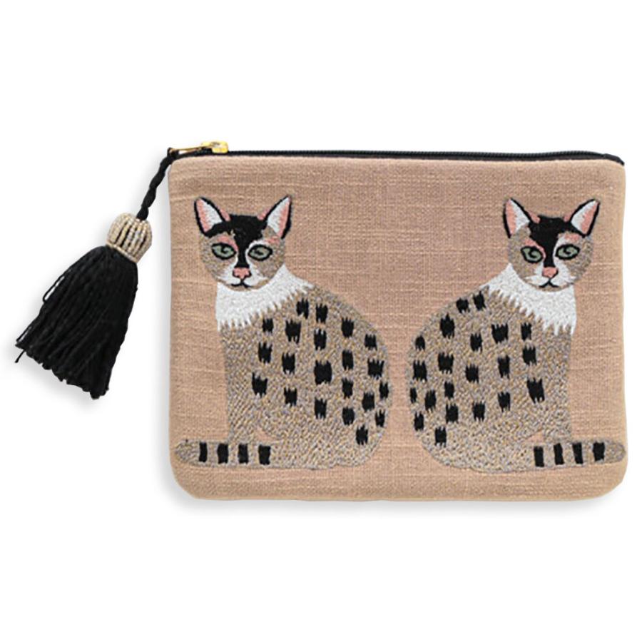 キャット ドッグ 刺繍ポーチ ケース CAT DOG 猫 ダルメシアン