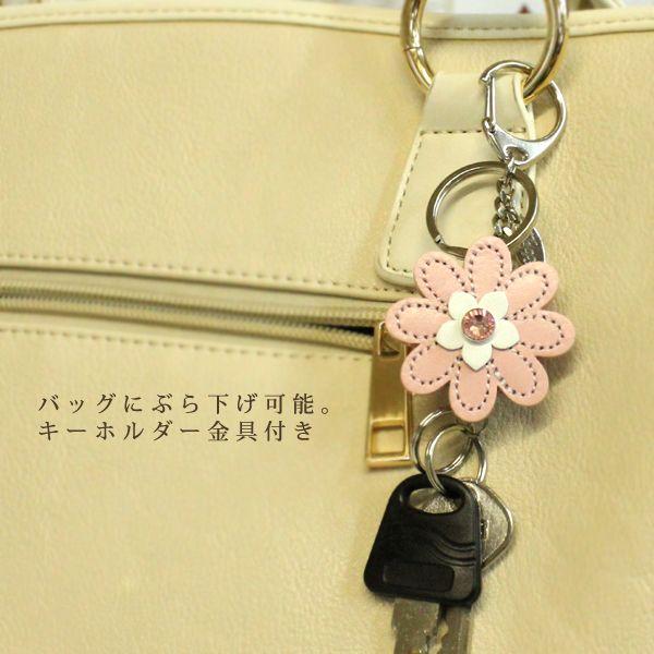 キーホルダー レディース かわいい 花 ハート リール 本革 日本 キーホルダー レディース かわいい 花 ハート リール 本革 日本