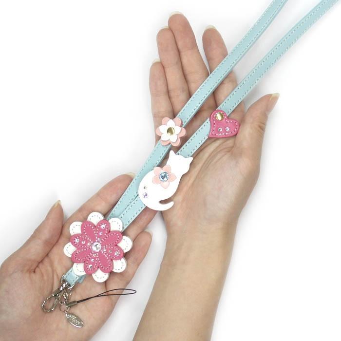 ネックストラップ レディース かわいい おしゃれ 名入れ無料 ネーム 花 ねこ フラワー 猫 ハート 旅行 パスケース ギフト |  | 02