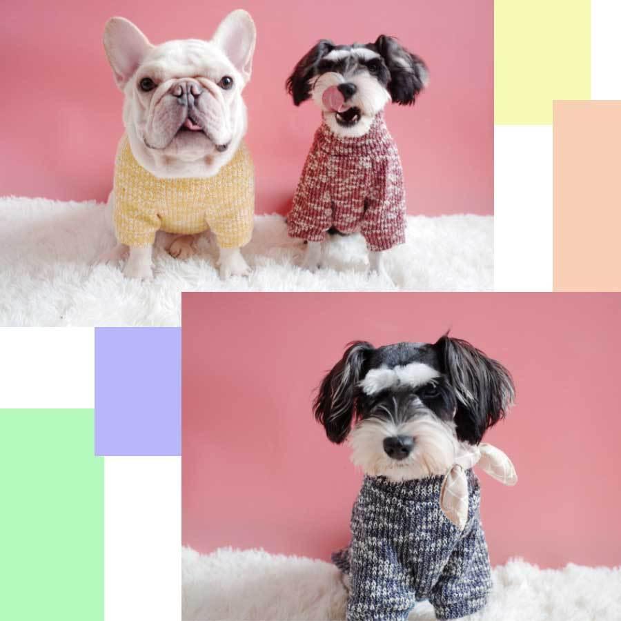 在庫一掃SALE】犬服 あったか セーター ポケットつき タートルネック