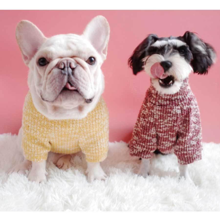 在庫一掃SALE】犬服 あったか セーター ポケットつき タートルネック