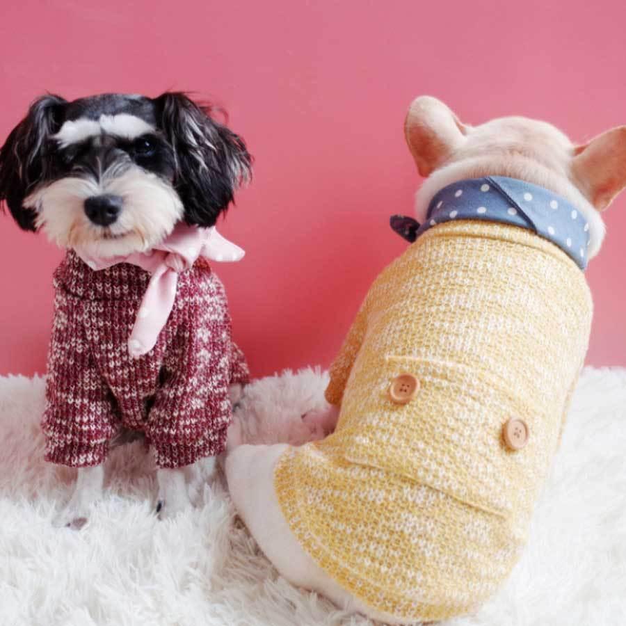 在庫一掃SALE】犬服 あったか セーター ポケットつき タートルネック