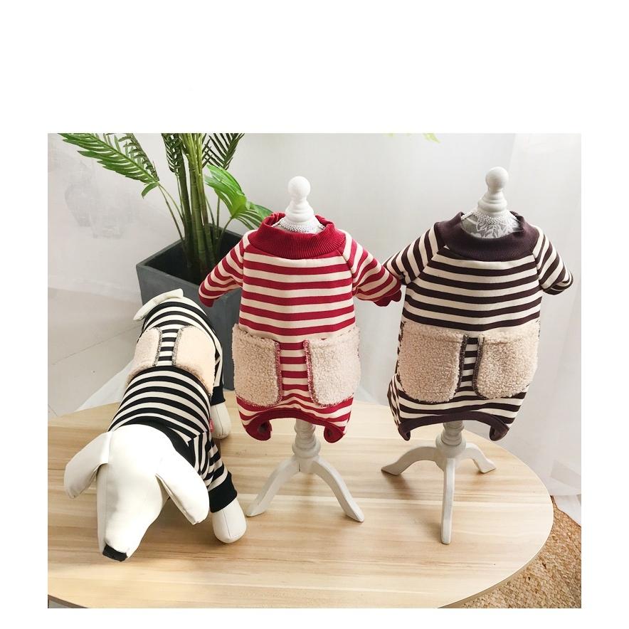 在庫一掃SALE】犬服 ボーダー カバーオール ロンパース つなぎ 犬 猫