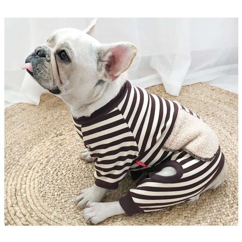 在庫一掃SALE】犬服 ボーダー カバーオール ロンパース つなぎ 犬 猫