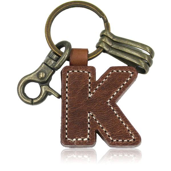 らい　イニシャル キーリングのRとK キーホルダー おしゃれ メンズ レディース 革 quitter レッド