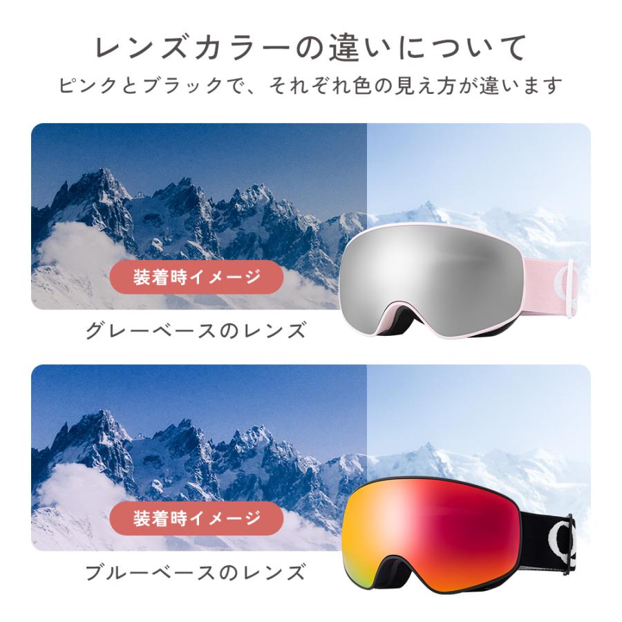 Qunature スキー スノーボード ゴーグル キッズ ミラー 球面 ダブル