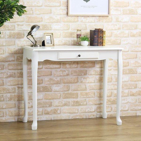 机 デスク スリム 引き出し 白 アンティーク 姫 おしゃれ 幅90 ハイタイプ パソコン ホワイト シンプル つくえ パソコンデスク Pcデスク 13bniwt 302 Quoli 通販 Yahoo ショッピング