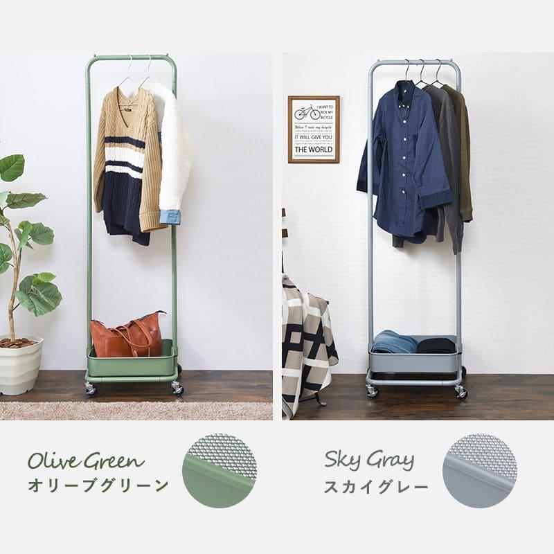 ハンガーラック ワードローブ キャスター付 洋服ラック 洋服掛け スチールラック ハンガーラック キャスター スリム 幅40 スチール 丈夫 棚 頑丈 コート