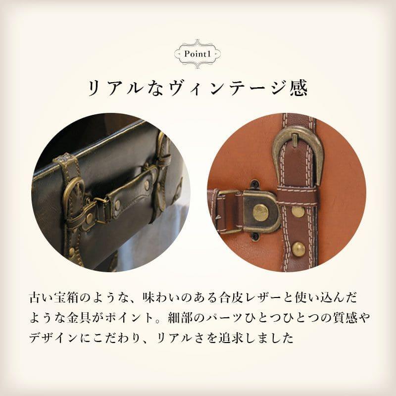 チェスト 完成品 5段 ヴィンテージ レザー 幅40 スリム 奥行30 薄型 大容量 タンス 小型 収納 おしゃれ 一人暮らし 取っ手 トランク 引き出し 小さめ_4
