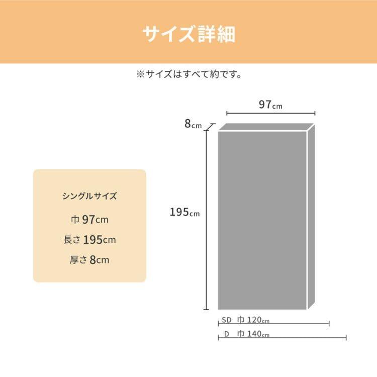 マットレス シングル 硬め 高反発 メッシュ 日本製 軽量 ウレタン 薄手 腰痛 対策 敷き布団 格安 来客 カバー 洗える 薄型 固め 点で支える 通気性 8センチ_8