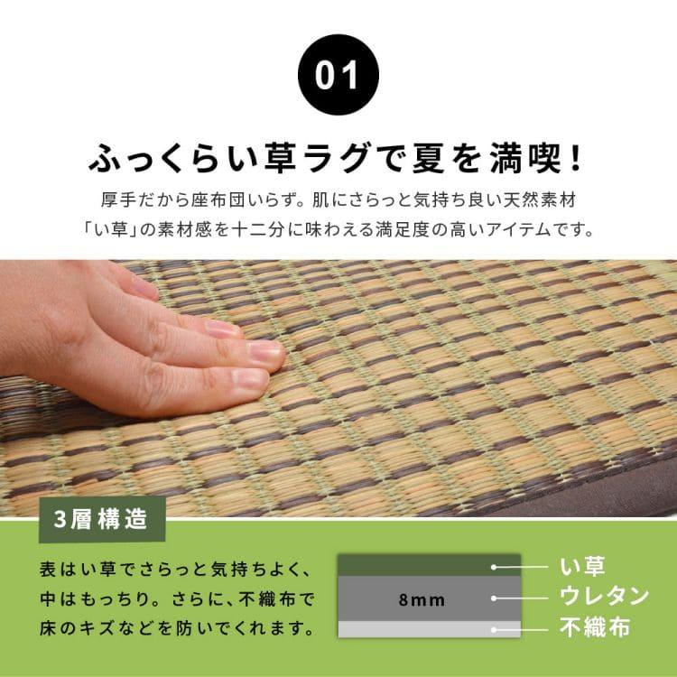 カーペット ラグ い草 3畳 裏貼り 厚手 ウレタン い草カーペット い草ラグ 夏用 和柄 ペット いぐさ 畳 おしゃれ 抗菌 防臭 ござ 夏 長方形 天然素材 床暖房