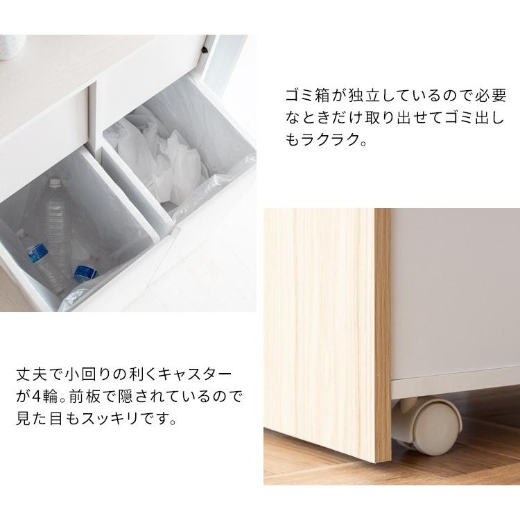 ゴミ箱 45l ダストボックス 大容量 分別 レンジ台 引き出し キャスター