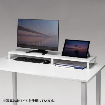 サンワサプライ 木製机上ラック W1000 ブラック MR-LC314BKの画像