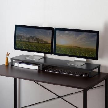 サンワサプライ 木製机上ラック W1000 ブラック MR-LC314BKの画像