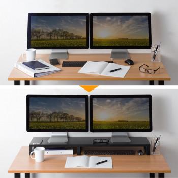 サンワサプライ 木製机上ラック W1000 ブラック MR-LC314BKの画像