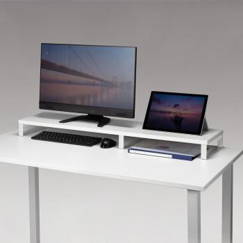 サンワサプライ 木製机上ラック W1000 ホワイト MR-LC314Wの画像