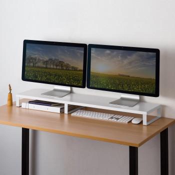 サンワサプライ 木製机上ラック W1000 ホワイト MR-LC314Wの画像