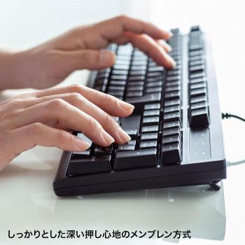 サンワサプライ 日本語109キーボード 抗菌防水防塵タイプ SKB-BS6BK_2
